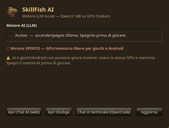 Pannello AI di SkillFishOS