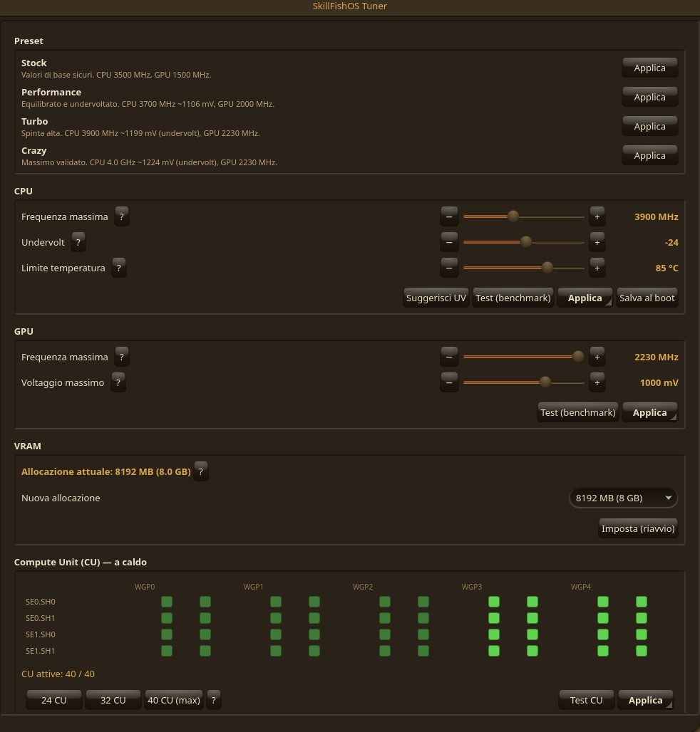 Tuner di SkillFishOS